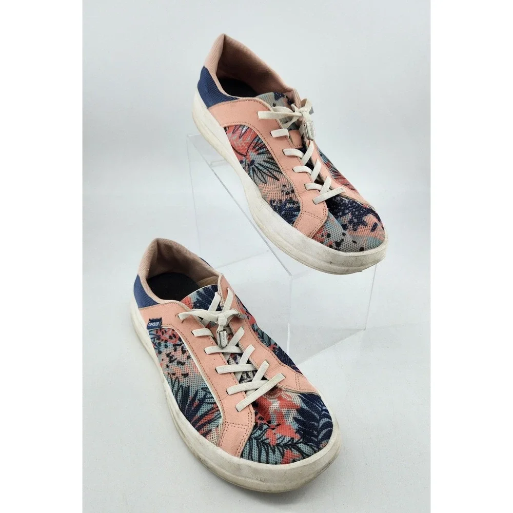 Hey Dude Karina Breeze Island Sneakers Womens‎ 9 Pink Blue Tropical Floral Mesh
